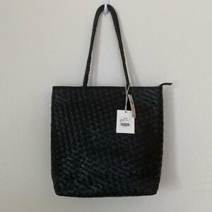 NWT Bembien Le Max Tote Black Woven Leather
